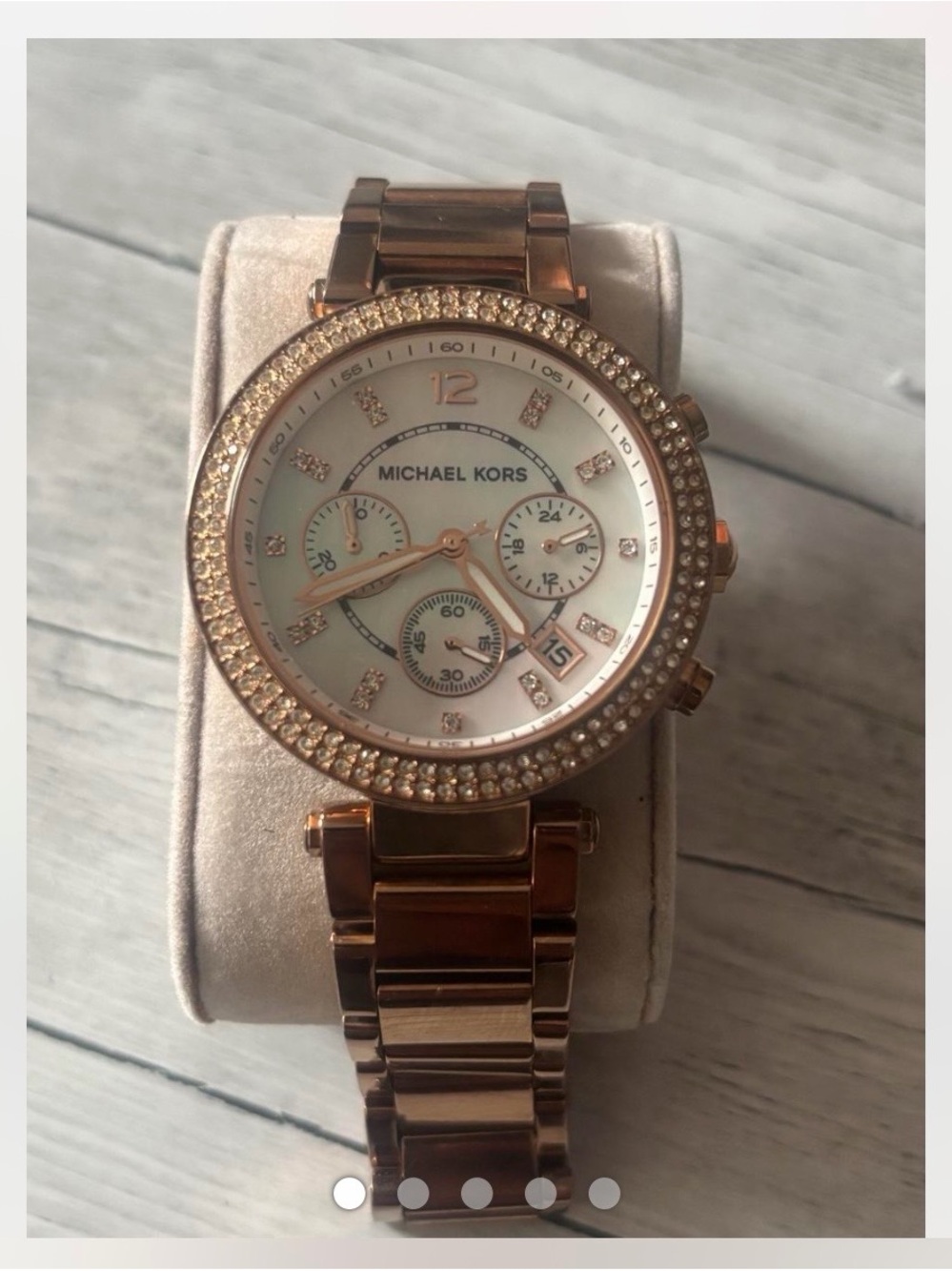 Michael Kors Rose Gold Tone Crystal Bezel Women's Watch